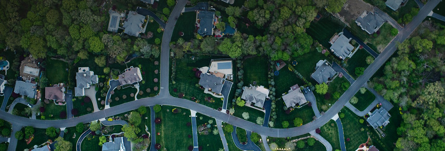 aerial view of residential neighborhood